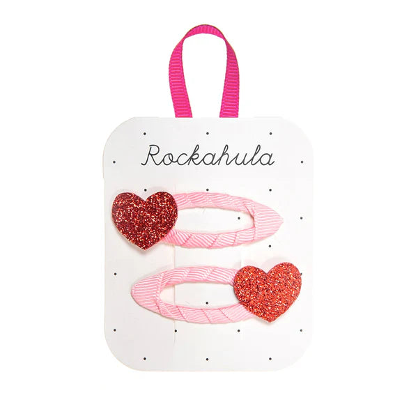 Rockahula Girls Love Heart Glitter Hair Clips