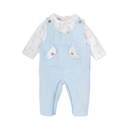 Babidu Baby Boys 100% Cotton Knitted Dungaree Set