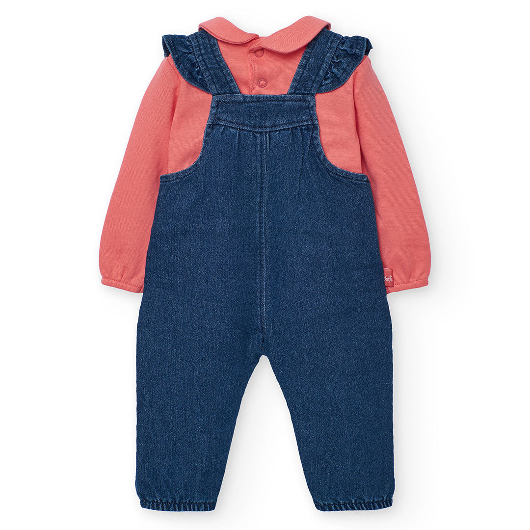 Boboli Baby Girls Mushroom Dungaree and Top Set
