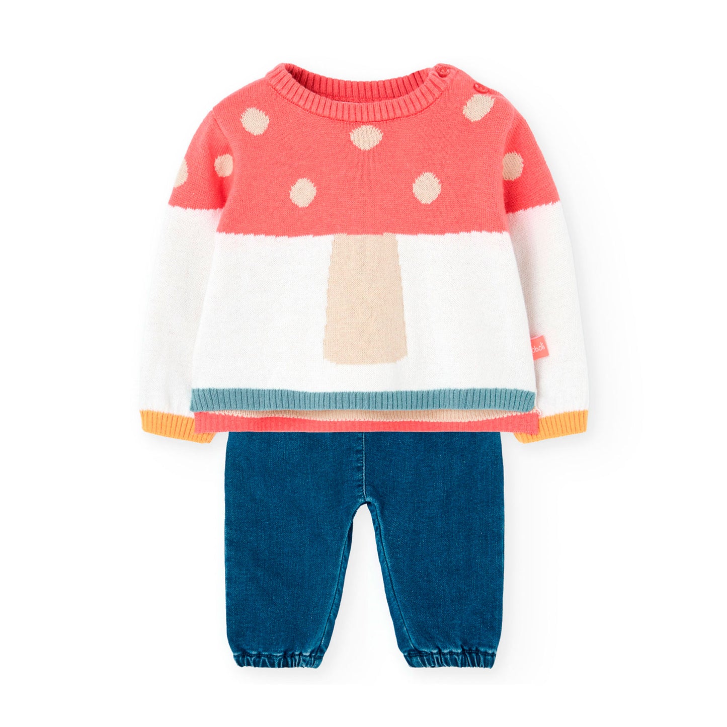 Boboli Baby Girls 2 Piece Mushroom Jumper and Trousers Outfit