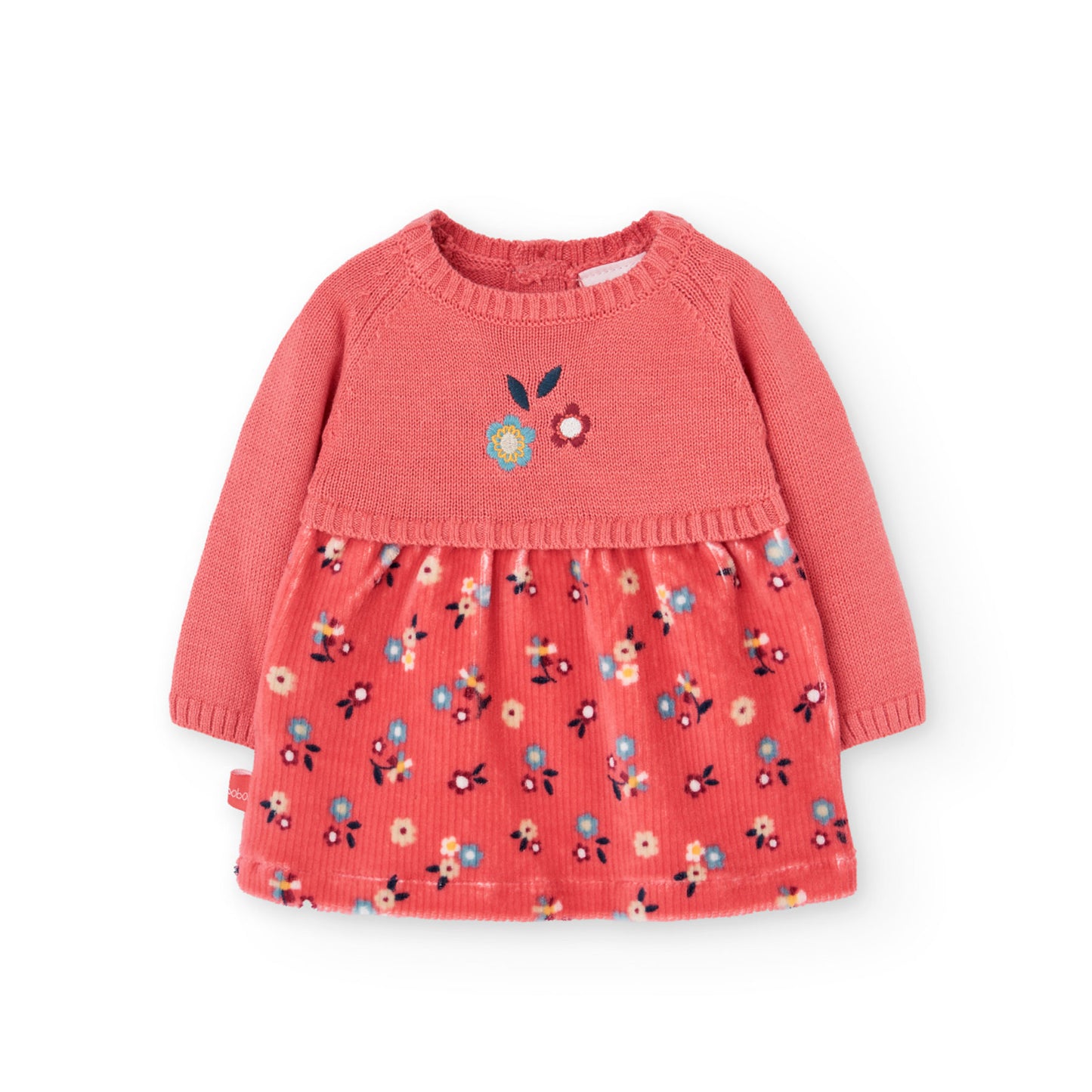 Boboli Baby Girls Coral Knitwear Detail Dress