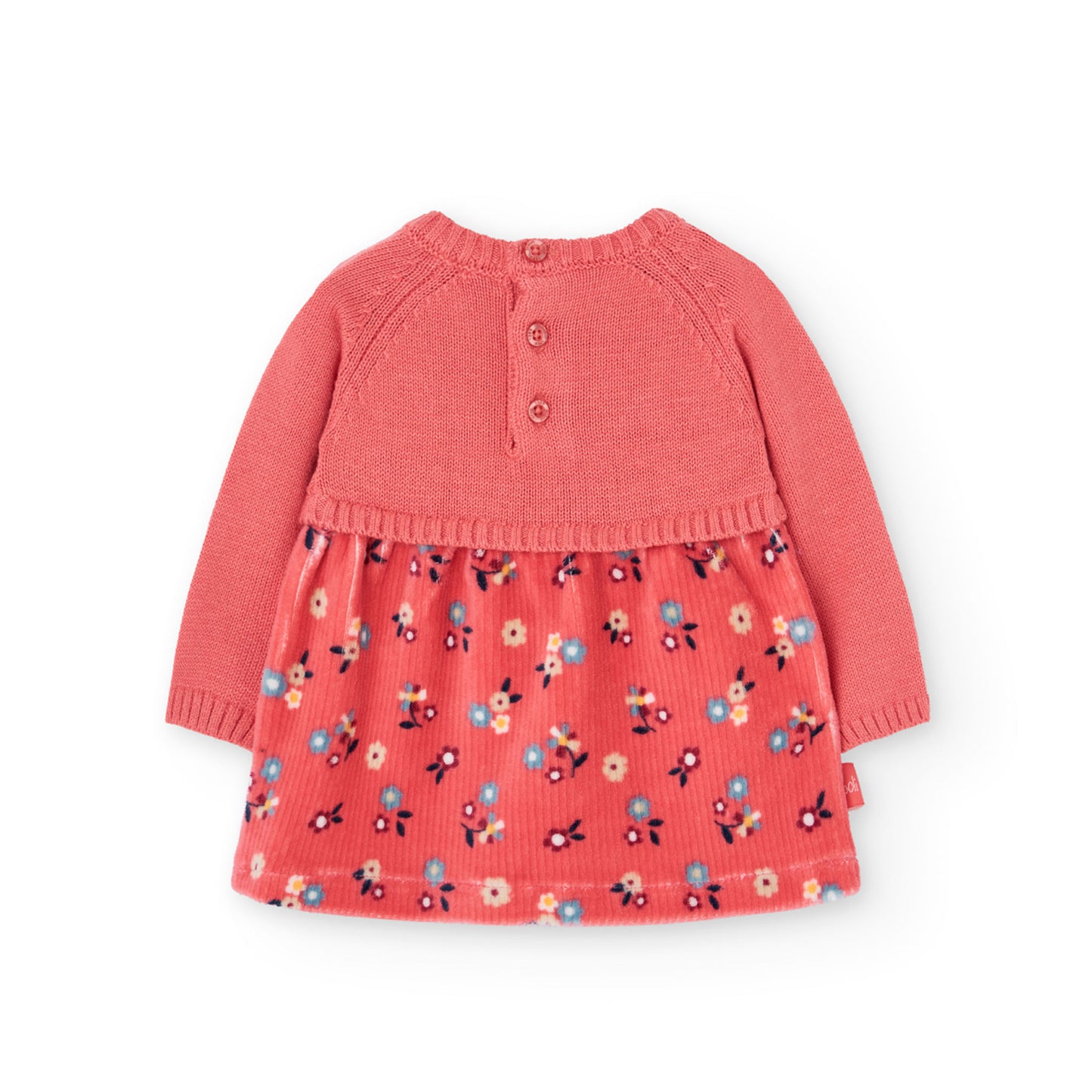 Boboli Baby Girls Coral Knitwear Detail Dress