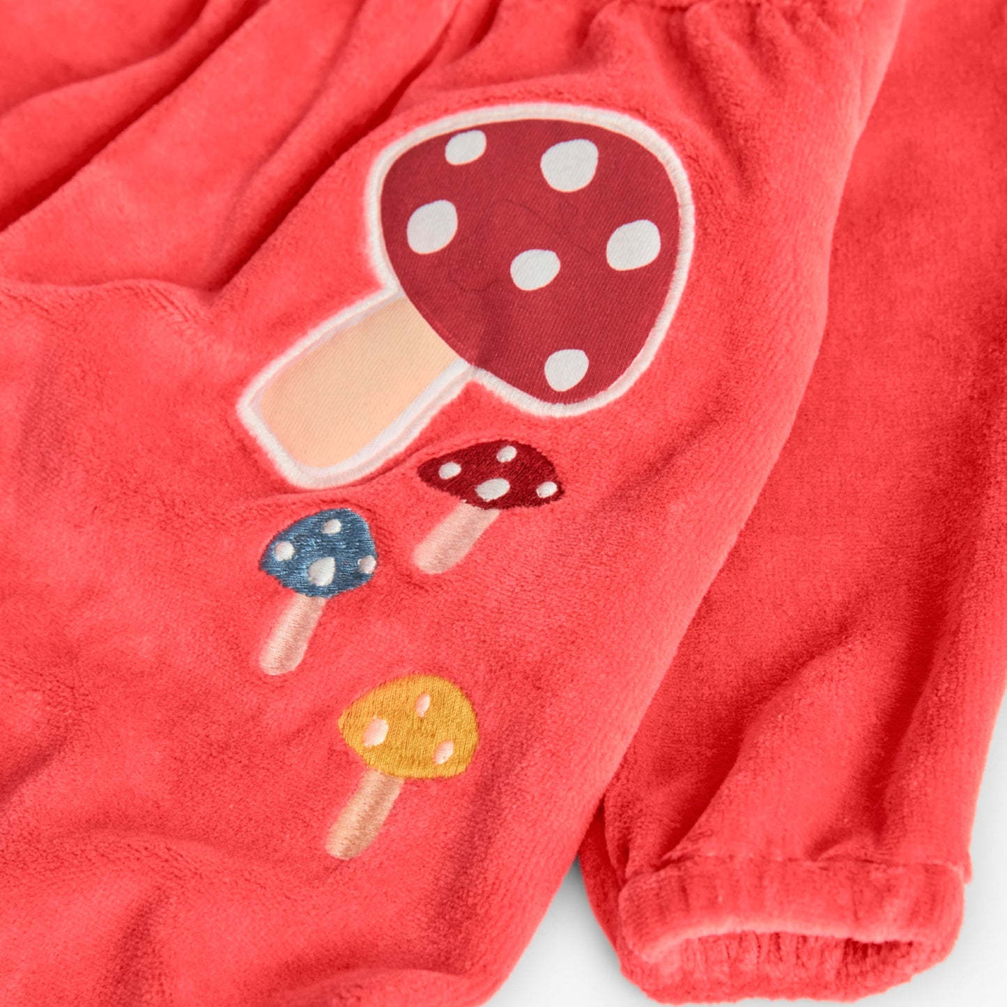 Boboli Baby Girl Coral Fleeced Mushroom Babygrow