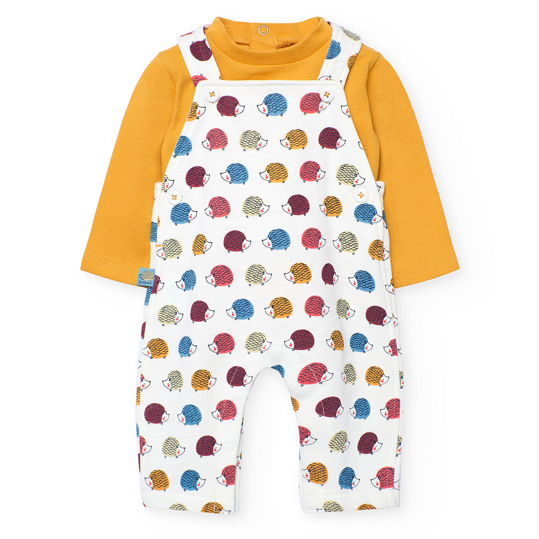 Boboli Baby Boys White Knit Hedgehog Dungarees 2 Piece