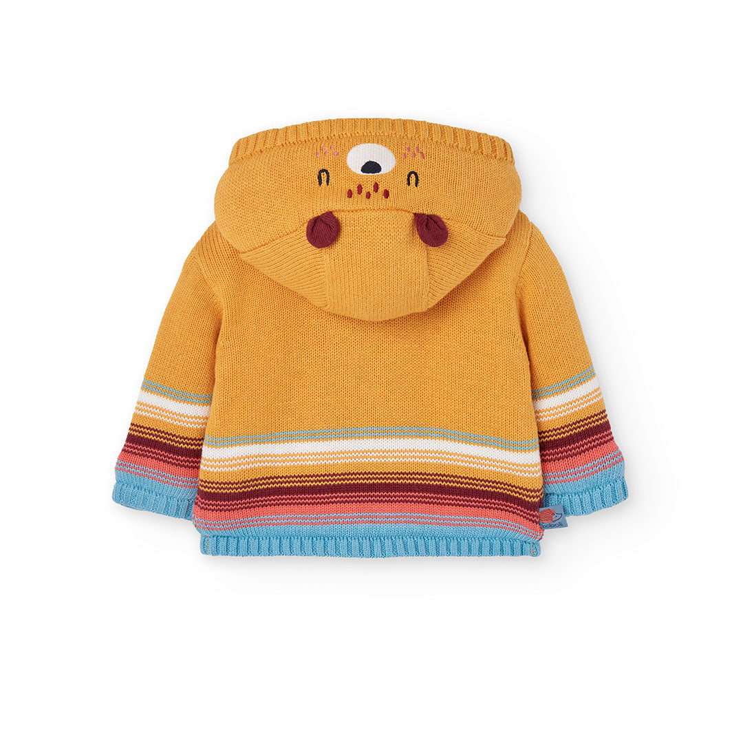 Boboli Baby Boys Mustard Fleeced Knit Jacket