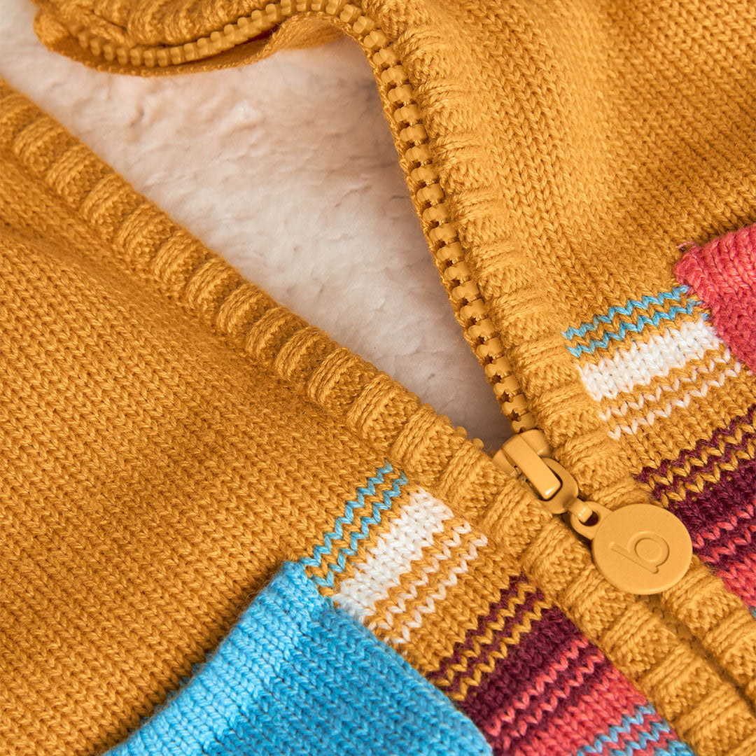 Boboli Baby Boys Mustard Fleeced Knit Jacket