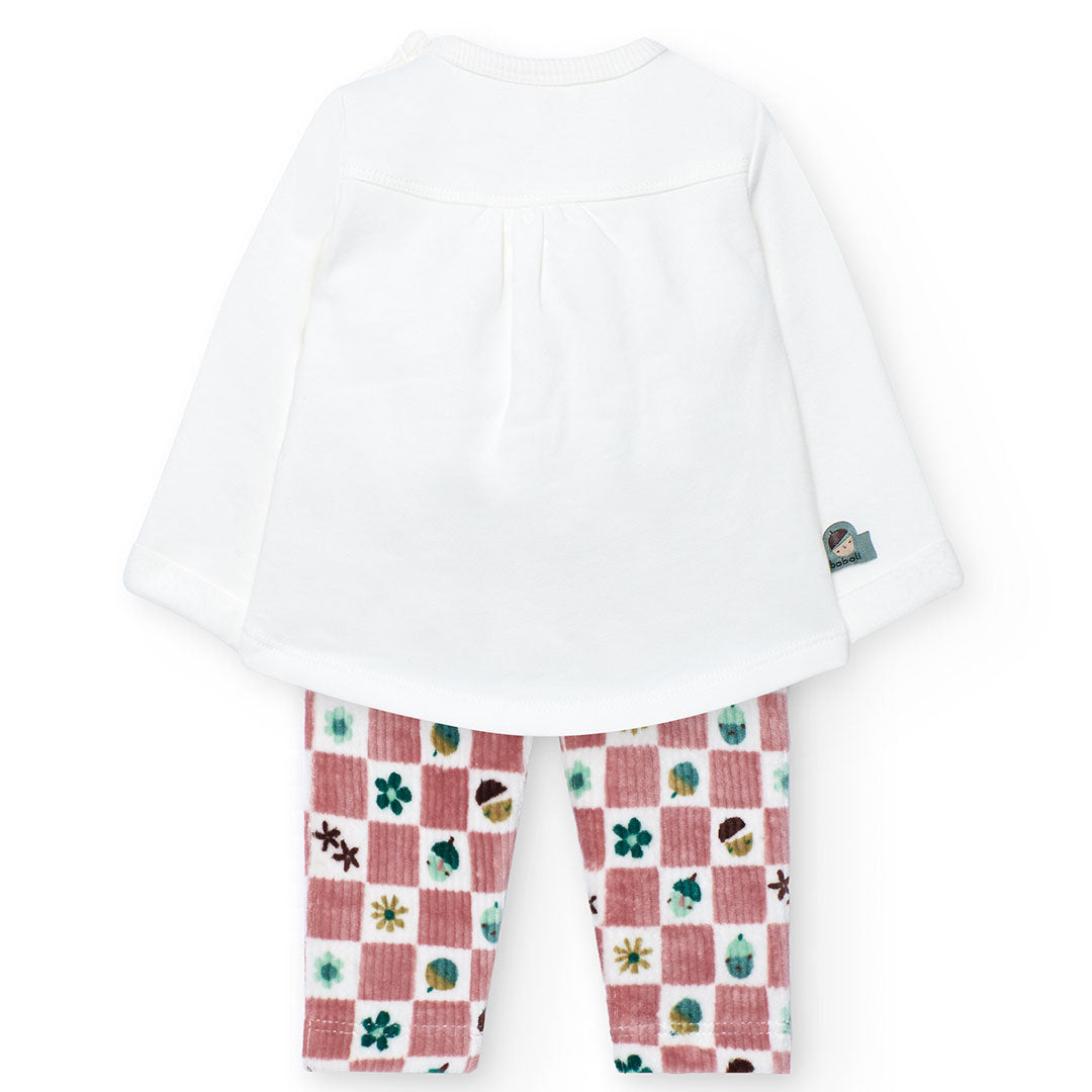 Boboli Baby Girls Acorn 2 piece long sleeve top and leggings Set