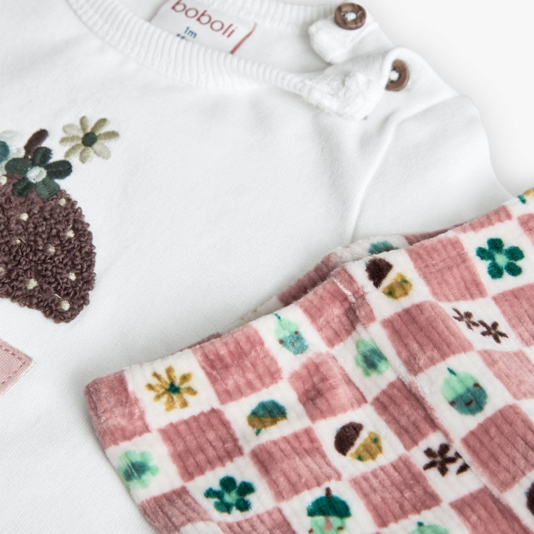 Boboli Baby Girls Acorn 2 piece long sleeve top and leggings Set