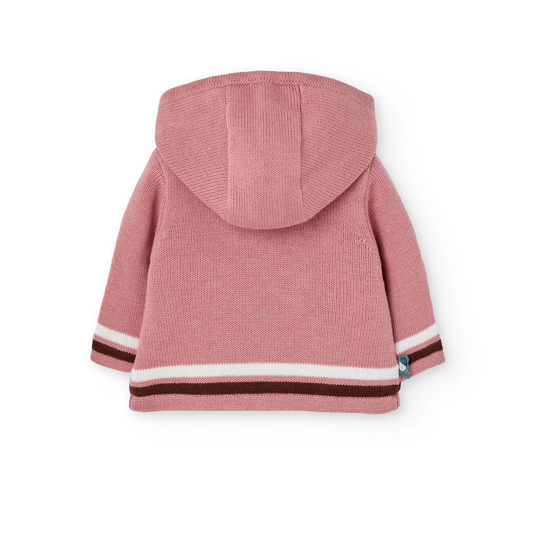 Boboli Baby Girls Knit Pink Button-up Jacket