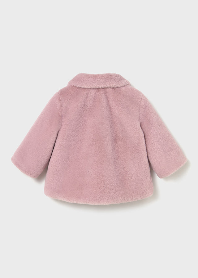 Mayoral Baby Girls Pink Crystal Fur Coat
