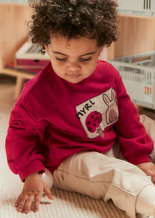 Mayoral Baby Girls Red Jumper and Long Trouser Set