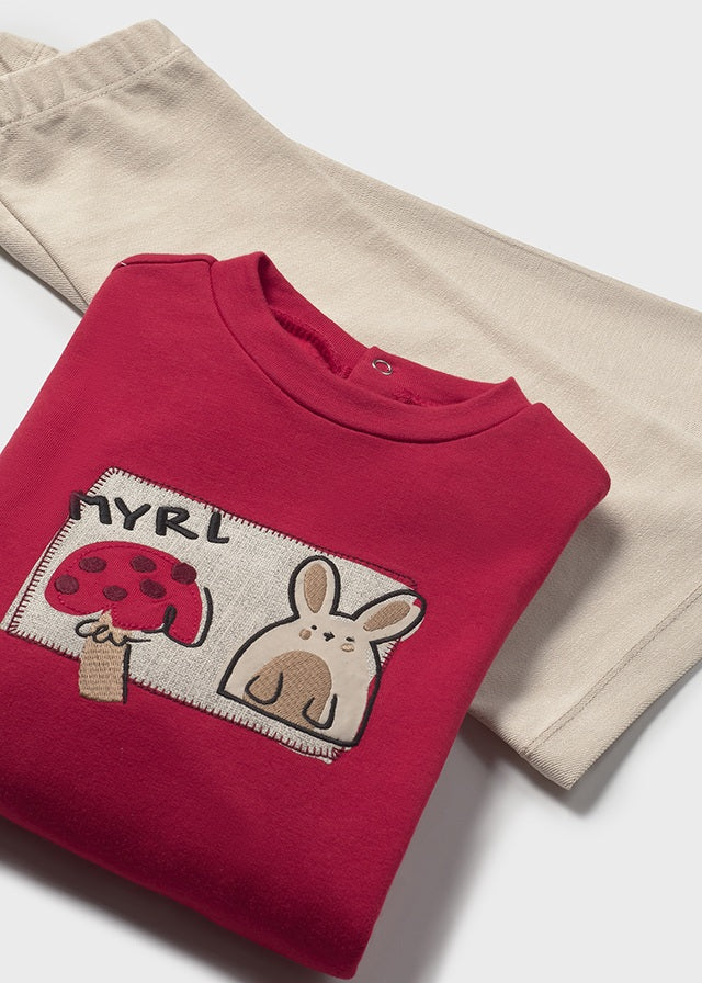 Mayoral Baby Girls Red Jumper and Long Trouser Set