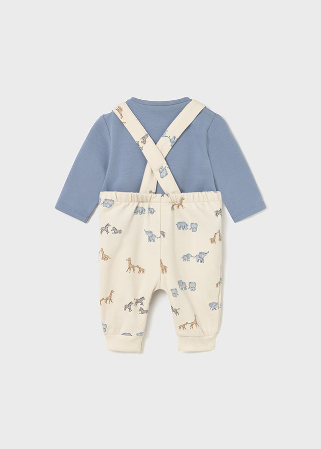 Mayoral Baby boy Blue Bell Animal Printed Dungarees Set