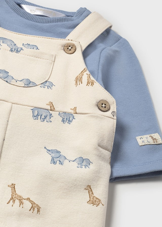 Mayoral Baby boy Blue Bell Animal Printed Dungarees Set