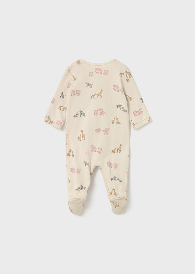 Mayoral Newborn Baby Girl Baby Pink Animal Print Babygrow