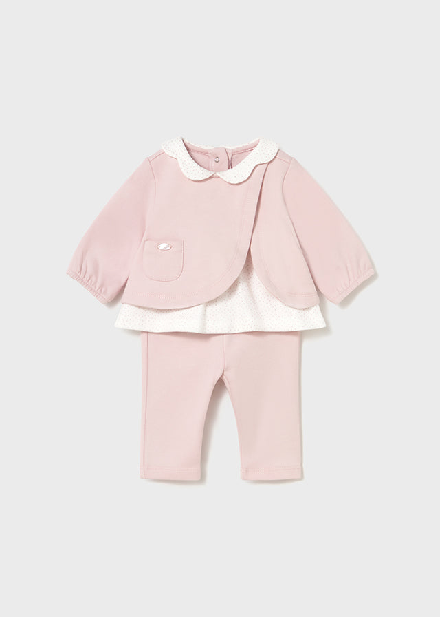 Mayoral Baby Girls Rose Fleece Leggings set