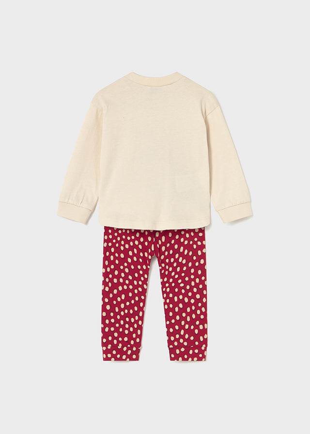 Mayoral Girls Mushroom Jumper with Polka Dot Leggings
