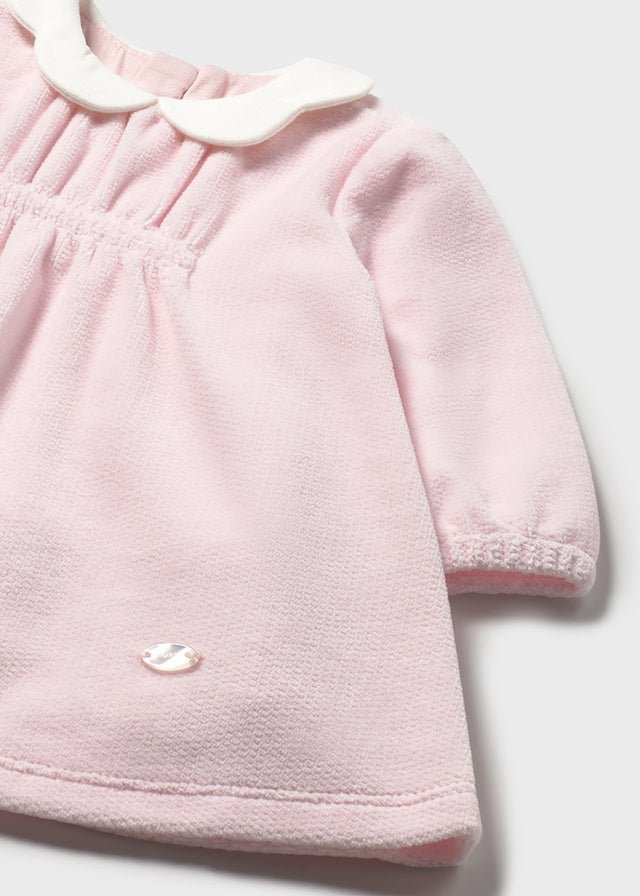 Mayoral Baby Girls Pink Dress With White Collar