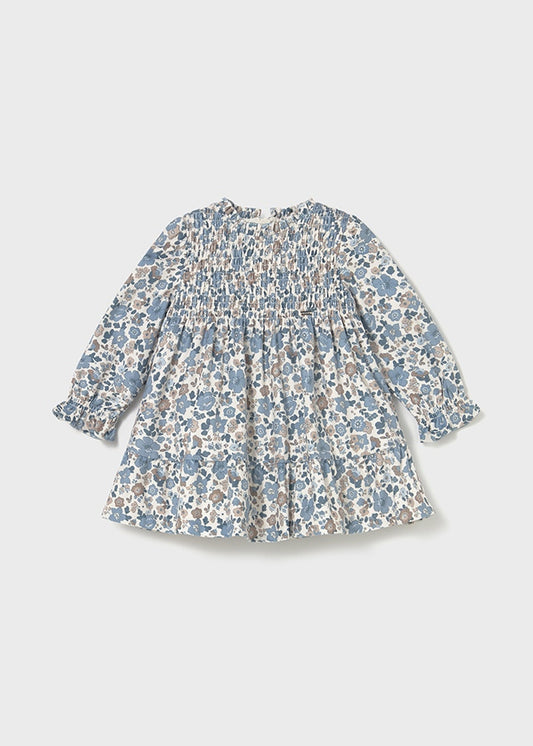 Mayoral Baby Girls Blue Bell Velvet Dress