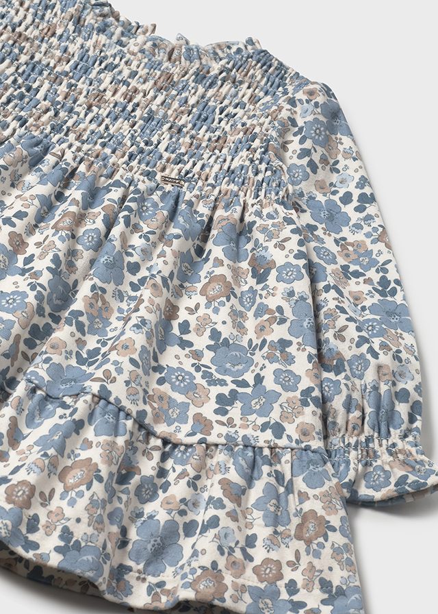 Mayoral Baby Girls Blue Bell Velvet Dress