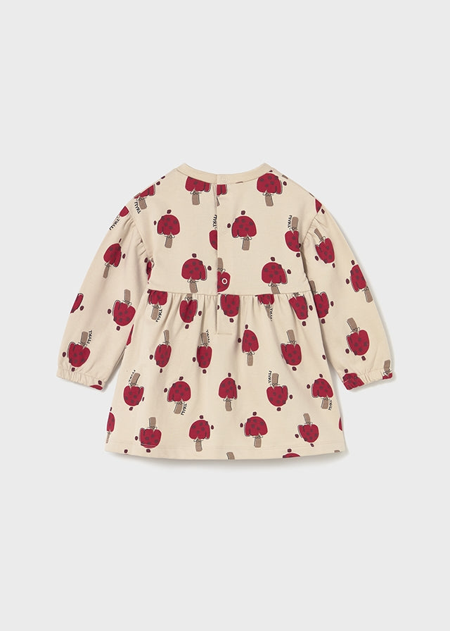 Mayoral Baby Girls Mushroom Fleeced Jumper Dress