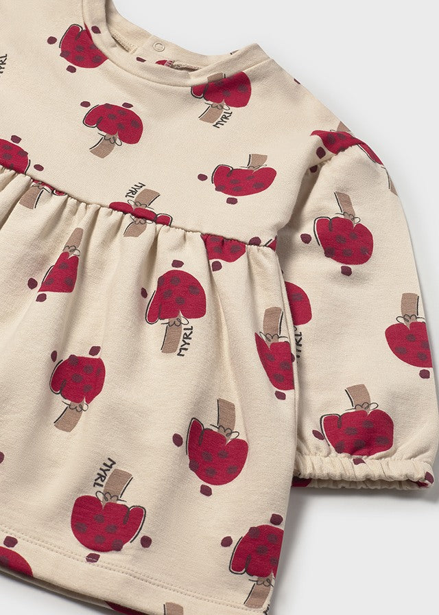 Mayoral Baby Girls Mushroom Fleeced Jumper Dress