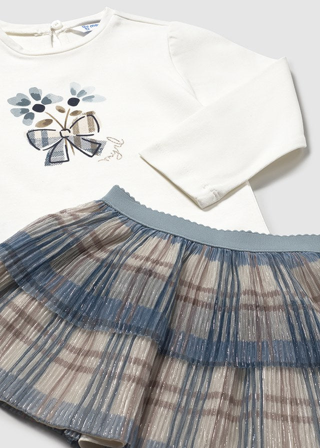 Mayoral Baby Girls Blue Bell 3 Piece Skirt Set