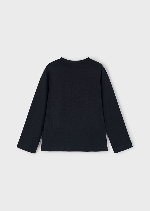 Mayoral Girls Long Sleeve Black Bear T-Shirt
