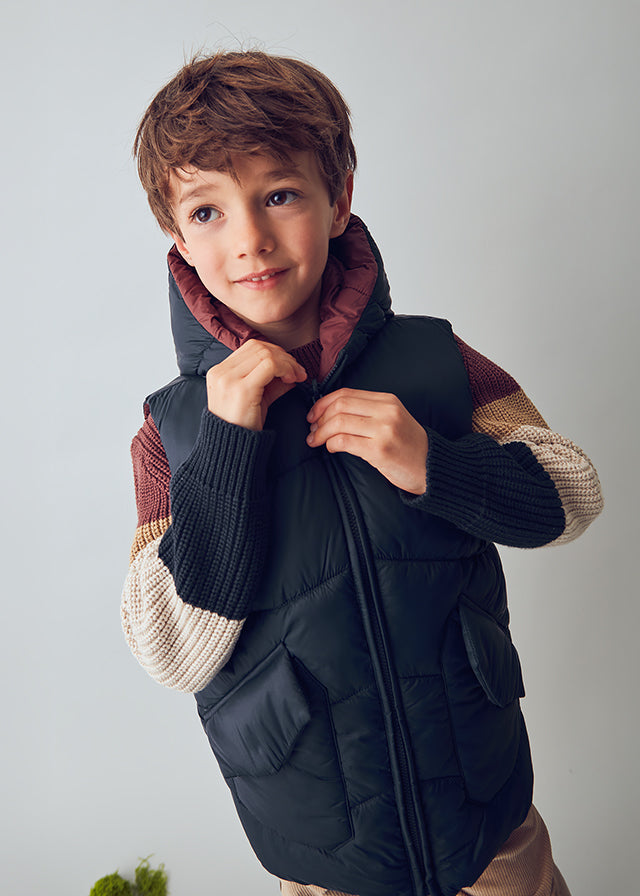 Mayoral Boy Reversible Padded Navy/Burgundy Gilet