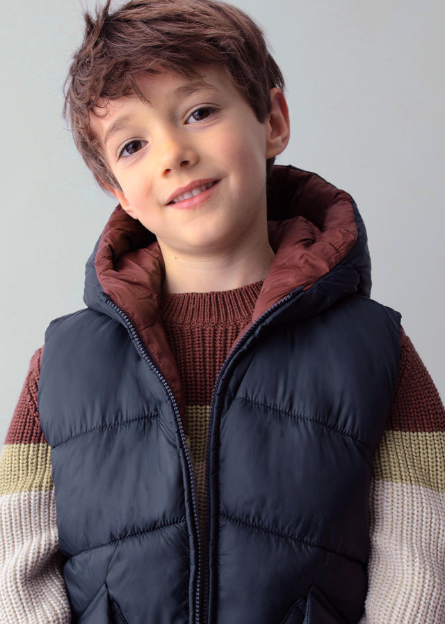 Mayoral Boy Reversible Padded Navy/Burgundy Gilet