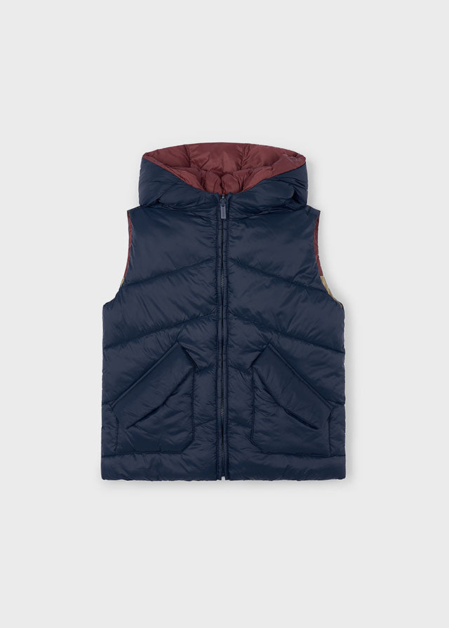 Mayoral Boy Reversible Padded Navy/Burgundy Gilet