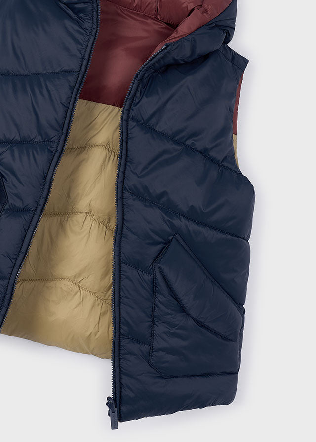 Mayoral Boy Reversible Padded Navy/Burgundy Gilet