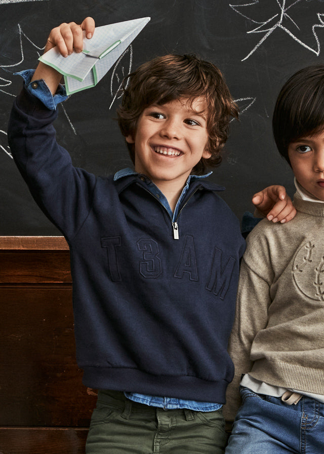 Mayoral Boys Blue Half Zip Pullover Jumper