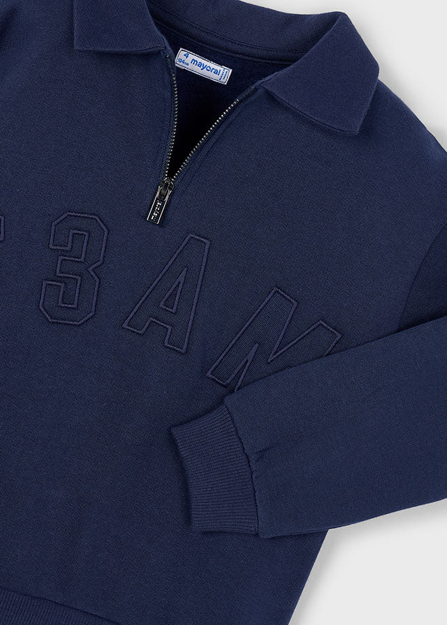 Mayoral Boys Blue Half Zip Pullover Jumper