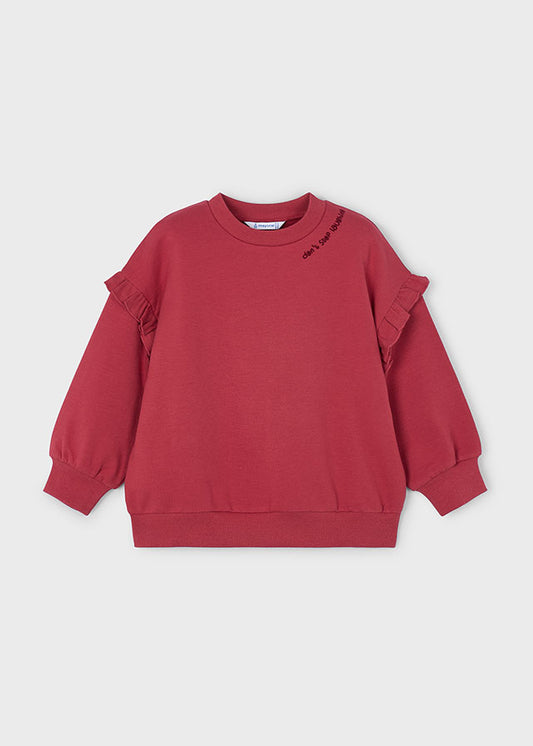Mayoral Girls Cherry Ruffle Sleeve Jumper