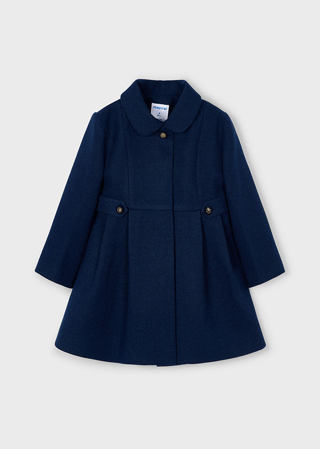 Mayoral Girls Navy Woollen Tailored Coat