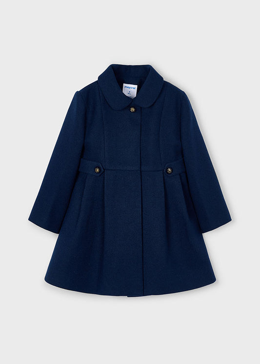 Mayoral Girls Navy Woollen Tailored Coat