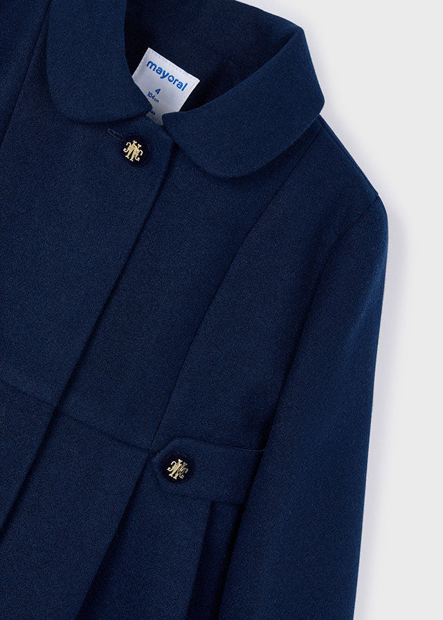 Mayoral Girls Navy Woollen Tailored Coat