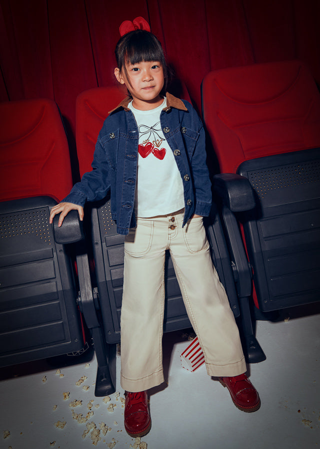 Mayoral Girls Almond Twill Marine Trousers