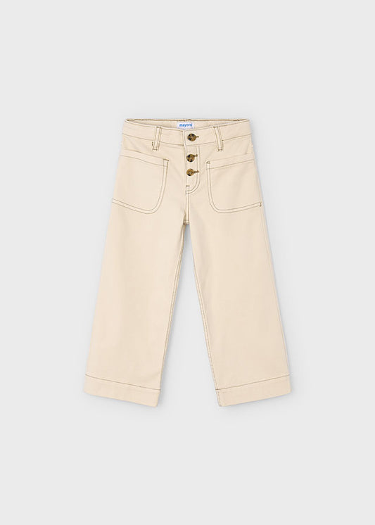 Mayoral Girls Almond Twill Marine Trousers