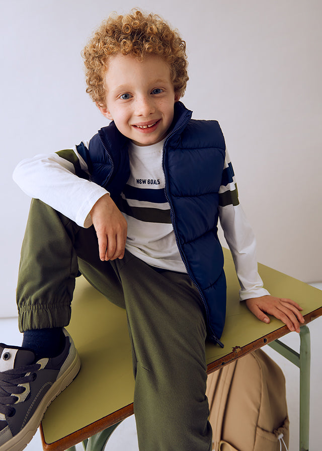 Mayoral Boys 3 Piece Blue-Olive Tracksuit With Gilet