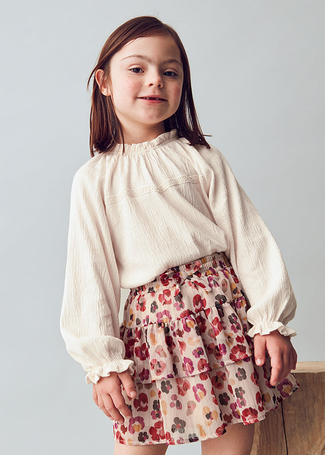 Mayoral Girls Cherry Gauze Skirt