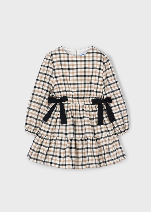 Mayoral Girls Black Plaid Dress
