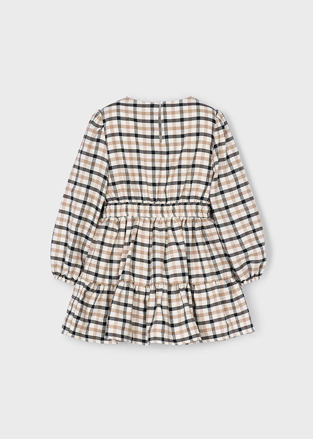 Mayoral Girls Black Plaid Dress