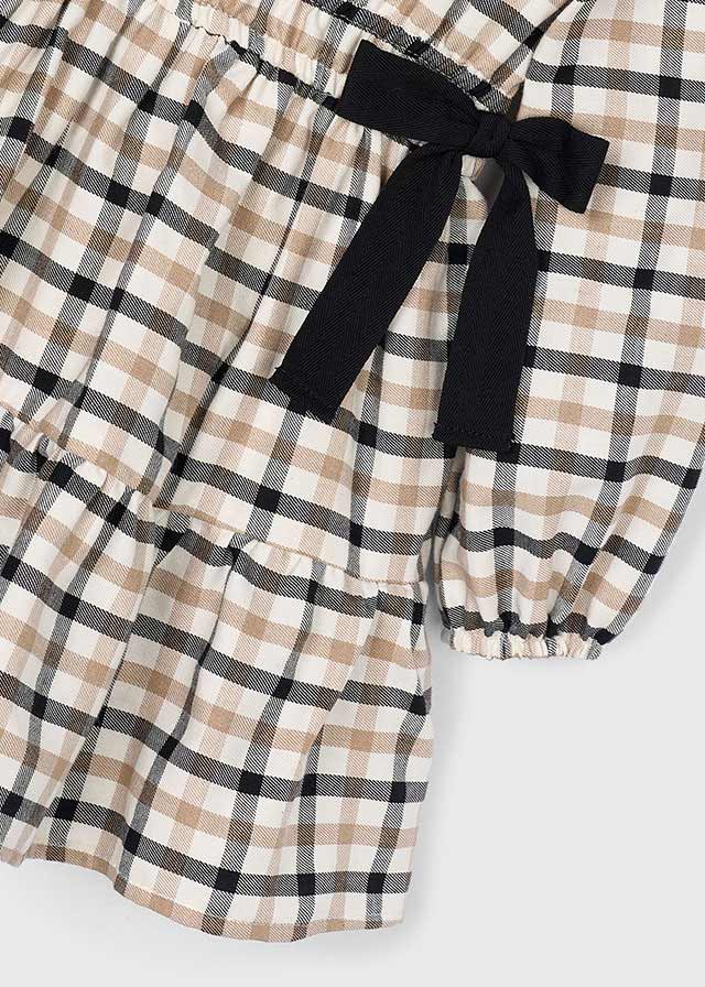 Mayoral Girls Black Plaid Dress