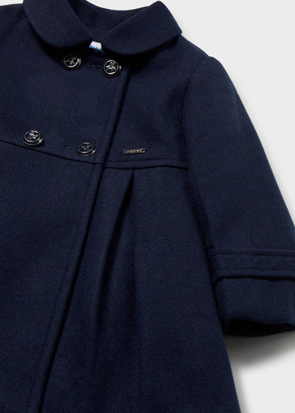 Mayoral Baby Girls Navy Woollen Coat