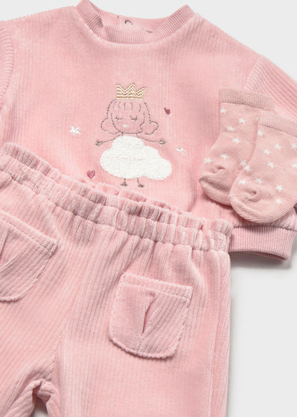 Mayoral Baby Girls Baby Rose Tracksuit with Socks