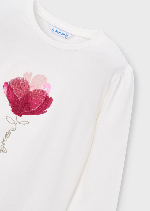 Mayoral Girls Natural Long Sleeve Top