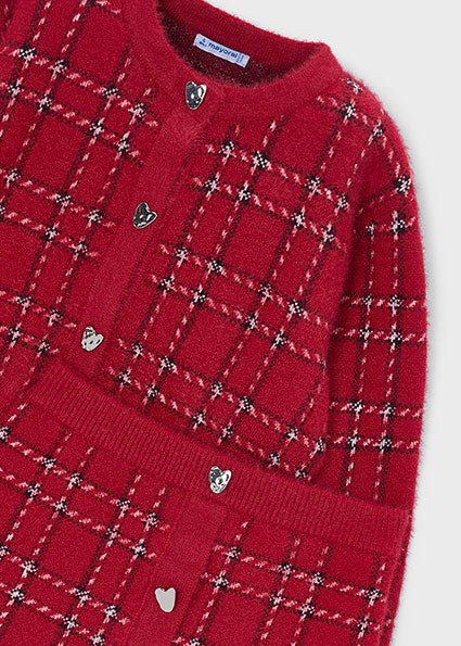Mayoral Girls Red Tricot Skirt Set