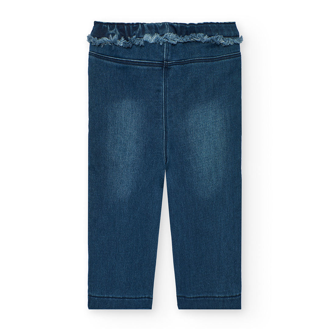 Boboli Girls Denim Trousers Blue